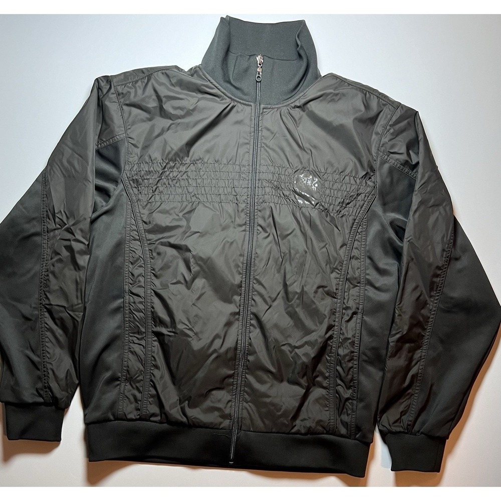 Nike Track Jacket Mens 2XL Dark Grey Progressive NK IE Mixed Media Full Zip